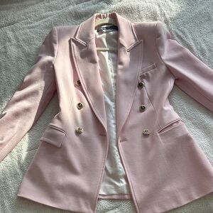 Zara Pink Tailored Blazer Double-Breasted